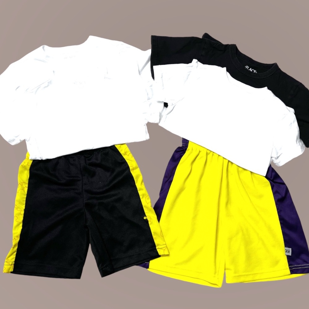 Bundle Space Jam & Batman Shorts + 4 Place T-Shirts Black White Boy’s Sz 5/6